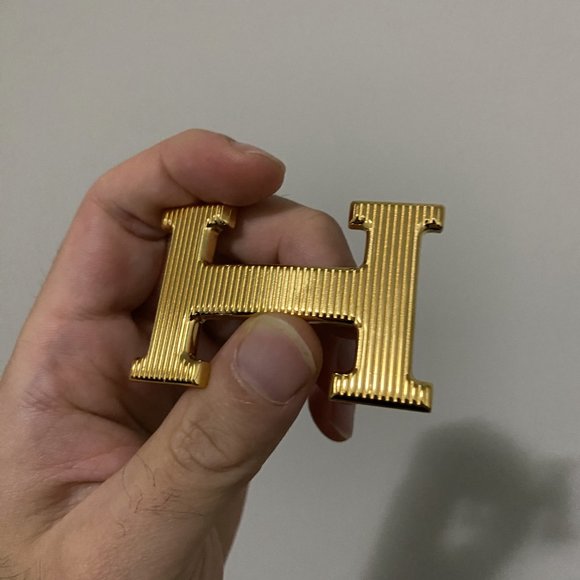 Hermes 32MM H Strie Belt Buckle with Reversible Leather Strap in Black/Chocolate - Picture 5 of 10